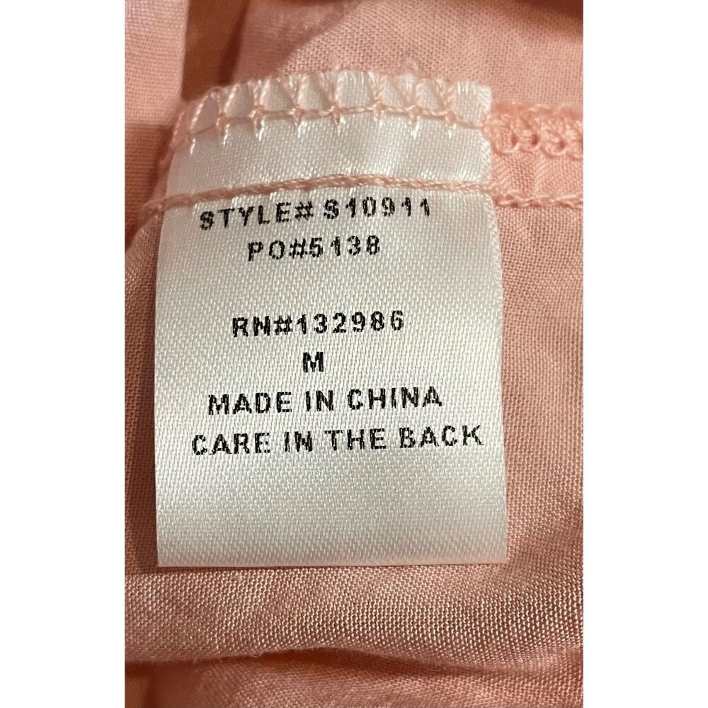 Mittoshop Womens SIze M Peach Short Sleeve Lace Overlay/Lined Shirt - Picture 9 of 10